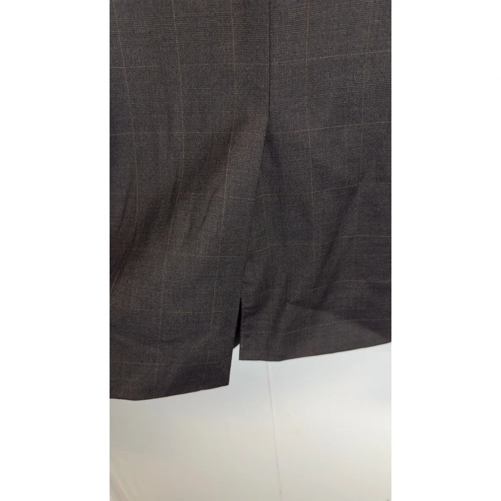 Jos A Bank Mens 46R Blazer‎ 100% Wool Brown Windowpane Check Sport Coat 2 Button